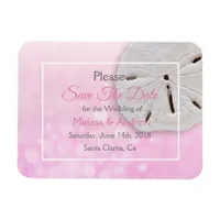 Pink Sand Dollar Wedding Save the Date Magnet