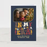 Midnight Gold Fun Retro Christmas Photos Holiday Card