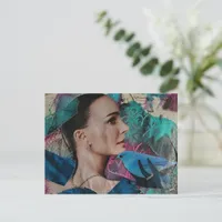 Gorgeous Woman with a Blue Bird Surreal Collage Postcard