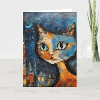 The Cat at Night in the City Card