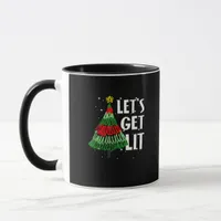 Let's Get Lit Funny Christmas Drinking Men Women Mug