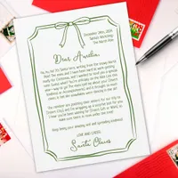 Cute Personalized Letter from Santa Kids Christmas Holiday Card