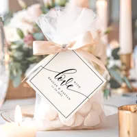 Black And White Calligraphy Wedding With Love Favor Tags