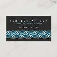 Modern Funky Abstract Blue Black Business Cards