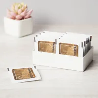 Rustic Brown Barn Wood and White Flowers Wedding Hand Sanitizer Packet
