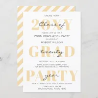 Peach Typography Modern Online Graduation Party Invitation
