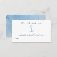 Anchor Nautical Blue Beach Diaper Raffle Enclosure Card