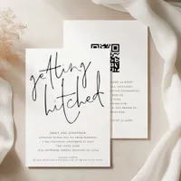 Informal Getting Hitched Script QR Wedding Invitat Invitation