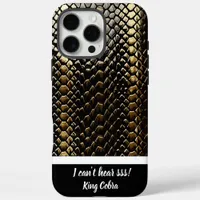 Studying black and gold snake patterns iPhone 16 pro max case