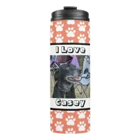 Customized Pet Photo and Paw Print Thermal Tumbler