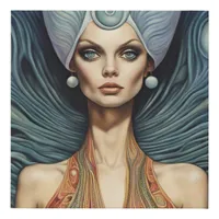 Fantasy Alien Woman Faux Canvas Print