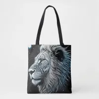 Celestial Lion Night Sky Ai Art Tote Bag