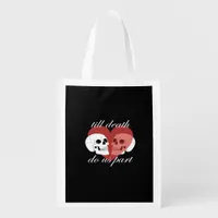 Till Death Do Us Part Skull Quote Classic Grocery Bag