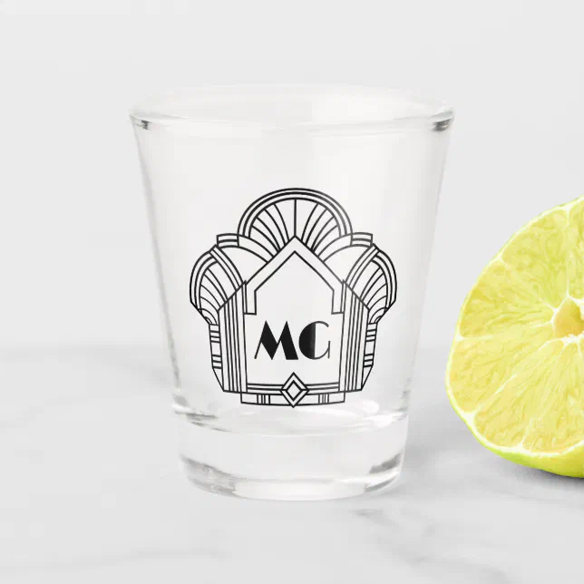 Art Deco Monogram Modern Simple Shot Glass