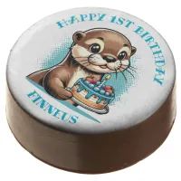 Otter Themed Boy's First Birthday Personalized Chocolate Covered Oreo