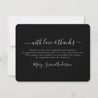 Black In Loving Memory Photo Sympathy Thank You Card