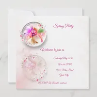 Floral glass orb flat card 
