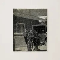 Stop for A Spell, Amish Horse at Stop Sign Jigsaw Puzzle