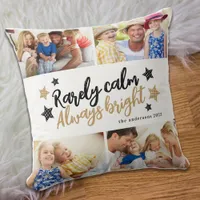 Family Multi Photo Collage Calm Bright Throw Pillow