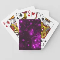 Snowflakes with Purple Background Poker Cards