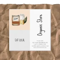 Grocery Organic Store Watercolor Modern  Square Business Card