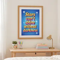 Retro Pink Yellow Gradient Motivational Star Quote Poster