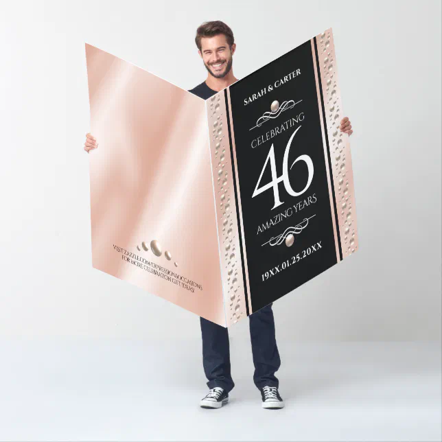 Giant 46th Pearl Wedding Anniversary Celebration Card