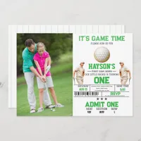  Year Down, Golf On! 1st Birthday Party Photo Invitation