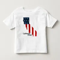 California Proud Red White Blue American Flag Toddler T-shirt