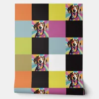 Dachshund Sausage Dog Colorful Squares Pop Art Wallpaper