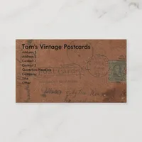 Vintage Leather Postcard Business Card