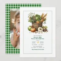 Locally Grown Rustic Farmers Market Birthday Photo Invitation