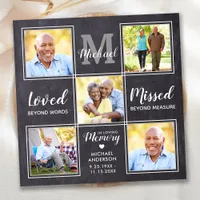 Rustic Memorial Photo Collage Keepsake Sympathy Thank You Card