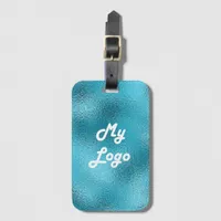 Custom logo image business blue metal luggage tag