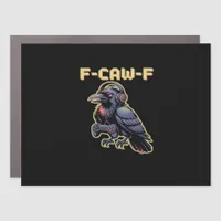 F-Caw-F Gaming Raven With Headphones - Edgy Stream Car Magnet