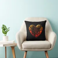 Halloween Filigree Goth Heart Throw Pillow