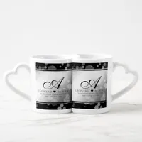 Elegant 70th Platinum Wedding Anniversary Coffee Mug Set