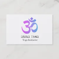 *~*  Elegant Modern Yoga Instructor Om Aum Symbol Business Card