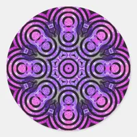 Eternity Eight Energy Groovy Purple Mandala Classic Round Sticker