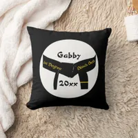 Martial Arts 1st Degree Black Belt Throw Pillow