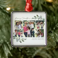 Eucalyptus Photo Gold Foil Merry Christmas  Metal Ornament