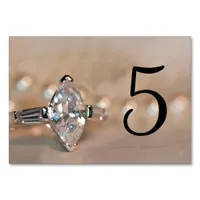 Marquise Diamond Ring Wedding Table Numbers