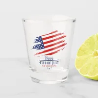Grunge American Flag Happy 4th July ID1104 Shot Glass