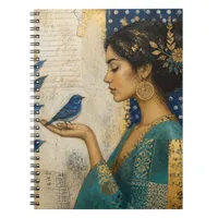 Woman and a Blue Bird Notebook