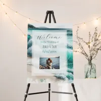 Welcome to Our Wedding | Turquoise Ocean Waves  Foam Board