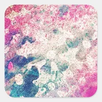 Flowers Abstract Square Sticker