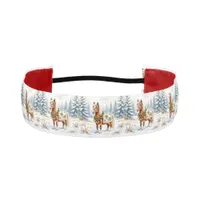 Shetland Pony and Holly Christmas   Athletic Headband