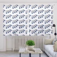 Blue Canterbury Bells Vine Pattern Sheer Curtains