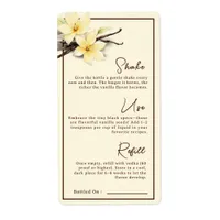 Watercolor Homemade Vanilla Extract Instruction Label