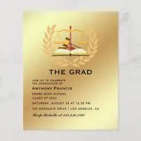 Black and Gold Lawyer Graduation Party Photo Flyer